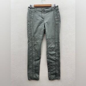 Chico’s Women’s 0 (4) So Slimming Pants Green Cotton Stretch